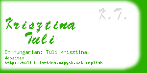 krisztina tuli business card